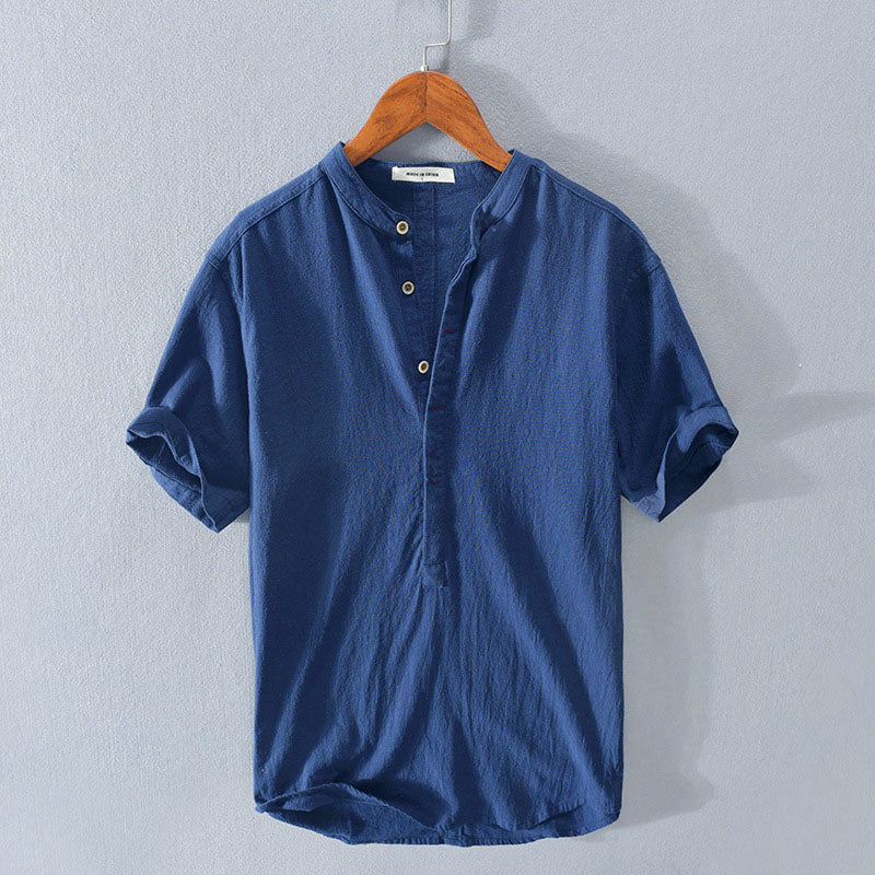 Santino Linen Henley Shirt